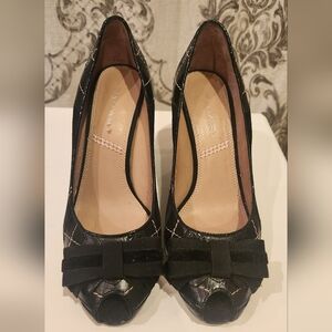 Tahari Black Peep-Toe Heels